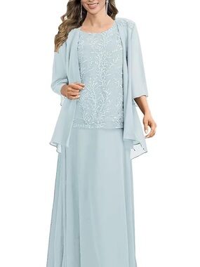 Elegant Light Blue Mother of the Bride Dress with Jacket